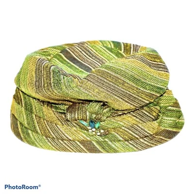 复古联合制造美国女士绿色和棕色帽子玛丽莲创作  — 第 1/4 张图片