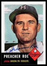 Preacher Roe 1991 Topps Archives '53 #254       Hand Signed Autograph
