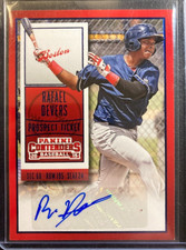 Rafael Devers AUTO~RC Contenders Blue Foil Ticket 2015 Panini Rookie Autograph