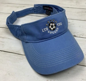 Vtg Limited Too Y2k Kids Blue 100% Cotton Soccer Embellished Visor Adjustable - Picture 1 of 12