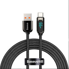 Baseus USB Type C Kabel USB-C 66W Schnell Ladekabel Energie Anzeige Ladegerät