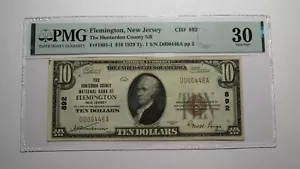$10 1929 Flemington New Jersey NJ National Currency Bank Note Bill Ch. #892 VF30 - Picture 1 of 4