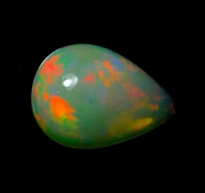 2.05 Ct Certified Natural Ethiopian Opal Loose Cab Gemstone Play Colors 12x9mm - Picture 1 of 6