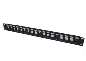 18 Port 1U 19" Blank Patch Panel for RJ45 Cat5e Cat6 - Picture 1 of 2