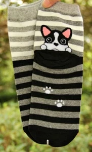 Boston Terrier Socks Dog - Womens Girls Unisex - Coco & Hana - Picture 1 of 4