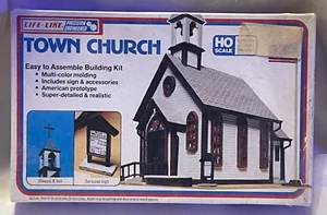 Life-Like HO Scale Town Church #1350 Building Model Kit NEW Factory Sealed - Picture 1 of 5