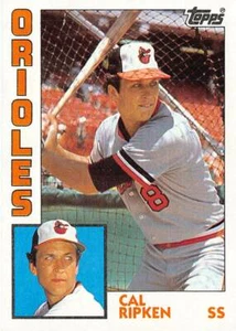 Tarjeta Topps Cal Ripken 1984 #490 - miembro del Salón de la Fama de los Orioles de Baltimore - Imagen 1 de 4