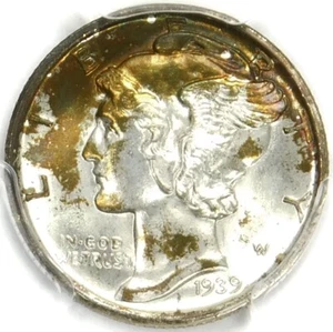 💚CAC💚💎💙🔥🔥😍 PCGS MS68 FB 1939 D MERCURY DIME - Picture 1 of 3