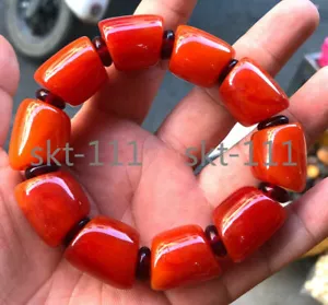 Certificate Red Retro natural Baltic Amber beeswax wax chicken Bracelet 18x25mm - Picture 1 of 4