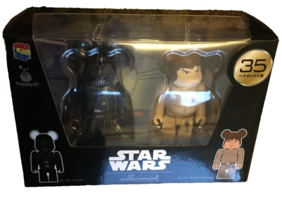DARTH VADER LUKE SKYWALKER Medicom 100% Star Wars Bearbrick Unbreakable 35 2017 - Image 1 of 2