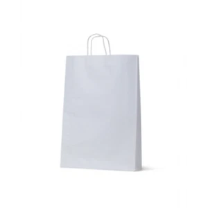 White Kraft Paper Carry Bags Medium/Midi Pack of 100 - Picture 1 of 1