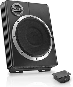 Compact 10-Inch Car Subwoofer - 1200 Watts with Built-In Amplifier & Remote - Picture 1 of 8