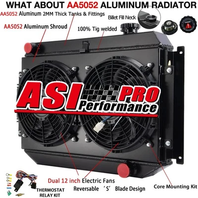 4-Row Radiator+Shroud Fan+Relay For 71-80 Holden Hj Hq Hx Hz Kingswood V8 chevy - image 1 of 4