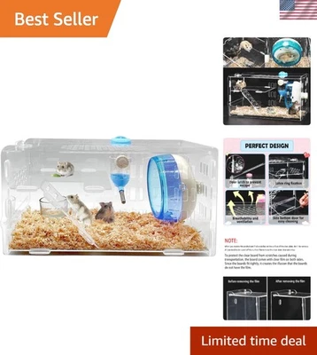 Elegante Jaula Transparente para Hámster Enano con Accesorios - Mini Hábitat para Mascotas Foto 1 de 4