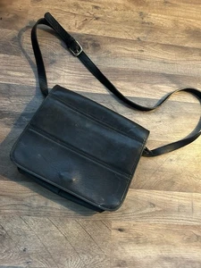 coach tribeca bag? Black Leather Used Vintage Rare Pre 1974? DIRTY - Picture 1 of 12