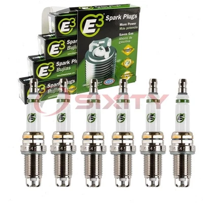 6 pc E3 Spark Plugs for 1995-2005 Volkswagen Golf 2.8L V6 Ignition Wire qz - Image 1 of 4