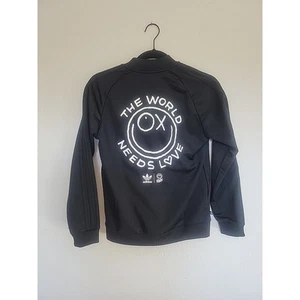 Adidas Andre Saraiva Track Jacket Youth Medium Black Full Zip Embroidered Logo - Picture 1 of 12