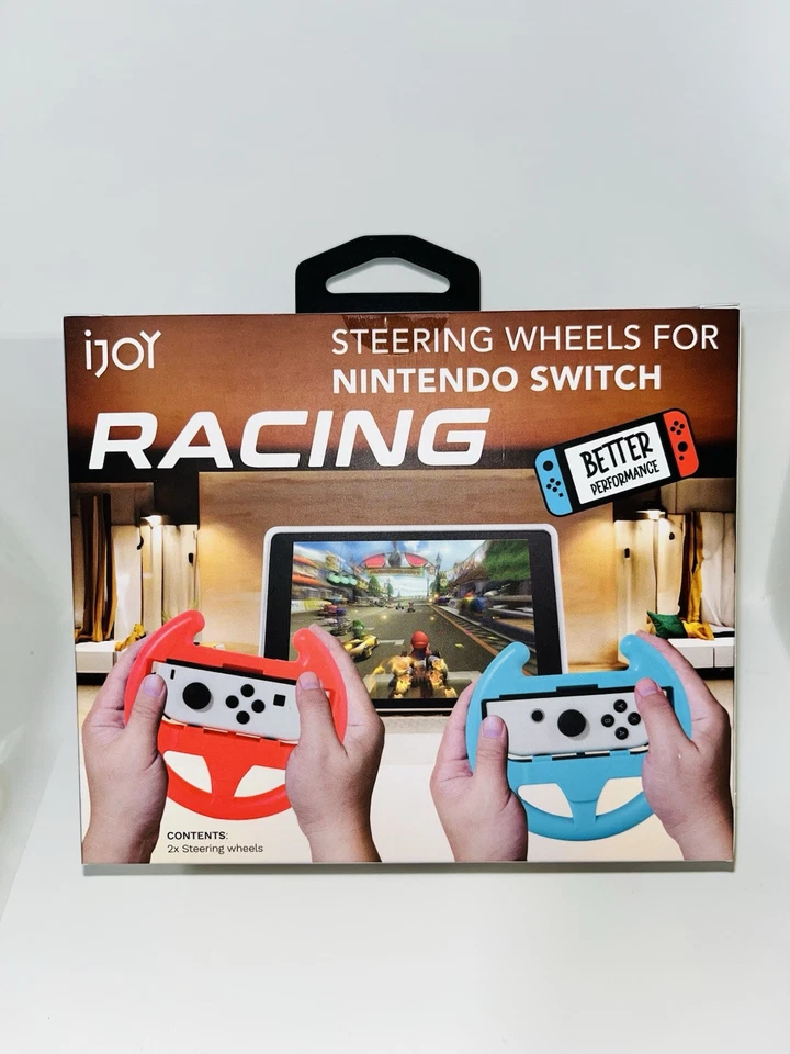 Official OEM Nintendo Switch Mario Kart Steering Wheel Pair Black Model HAC-017