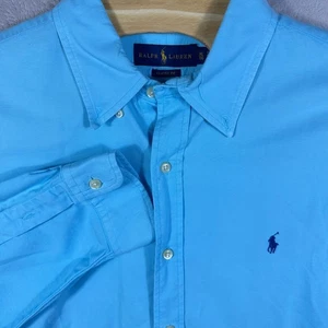 Ralph Lauren Hombres Calce Clásico Oxford Camisa Abotonada Azul Talla XL Poni - Imagen 1 de 8
