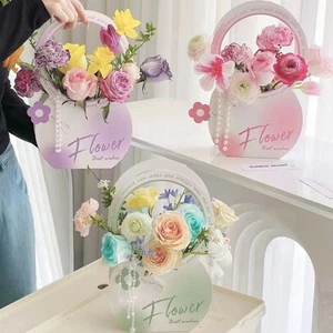 2pcs Romantic Bouquet Wrapping Box Wedding Birthday Party - Picture 1 of 10