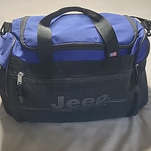 Bolso de Lona JEEP Auténtico Equipo Deportivo Logo Y2K Negro Azul Mediano De Colección - Imagen 1 de 18
