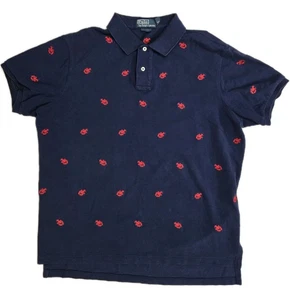 Polo Ralph Lauren Polo Men's Size XL Blue Lobster Custom Fit Nautical Coastal - Picture 1 of 5