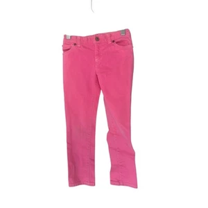 Lilly Pulitzer Girls Pants Pink Stretch Basic Elephant Embroidered Size 6  - Picture 1 of 12