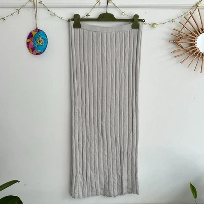 Grey ribbed maxi skirt - Image 1 of 4