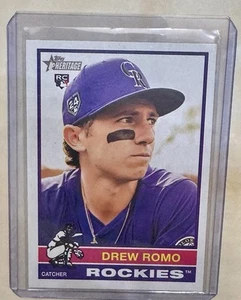 2025 Topps Heritage Baseball Drew Romo #386 RC Rockies - Picture 1 of 2