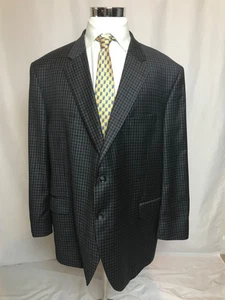 Peter Millar Sport Coat Blazer Jacket Mens Gray/Blue Plaid 54R Wool Double Vent - Picture 1 of 18