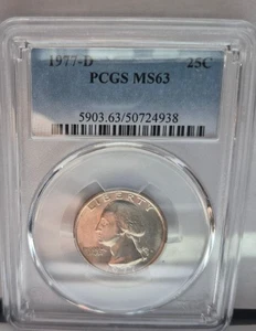 1977-D  Washington Quarter PCGS MS63 25c 5903.63/50724938 - Picture 1 of 2