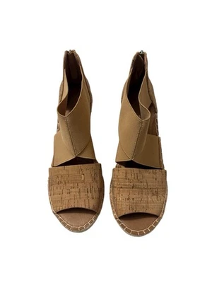 Gentle Souls Colleen Espadrille Sandal Wedge Cushioned Back Zip Tan Women 8.5 - Image 1 of 4