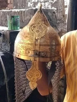 Casco islámico otomano vikingo normando réplica histórica con casco de malla Foto 1 de 3