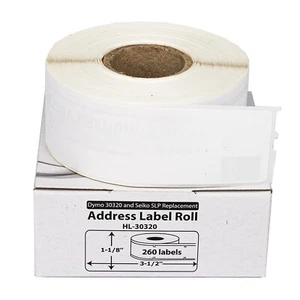 DYMO 30320 Direct Thermal Address Labels (1-1/8" x 3-1/2") - (4) Rolls of 260 - Picture 1 of 8