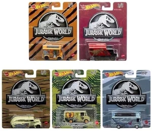 Hot Wheels Real Riders Premium Jurassic World Set of 5 Pop Culture - Picture 1 of 10