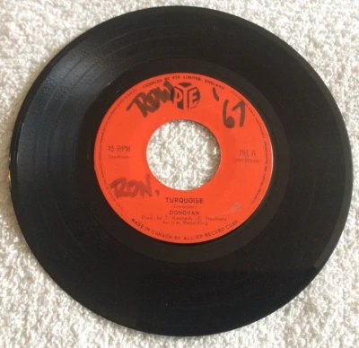Donovan – Turquoise / Hey Gyp (Dig The Slowness) Pop Folk 1965 45 RPM Record 7" - Image 1 of 4