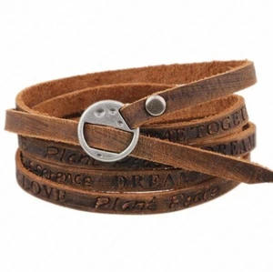 Damen Herren Armband Schriften Herrenarmband Wickelarmband Surferarmband - Bild 1 von 3