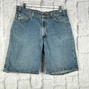Pantaloncini jeans blu vintage 1997 Levi's 560 da uomo 33" larghi tacco bianco scheda Sh89 - Foto 1 di 11