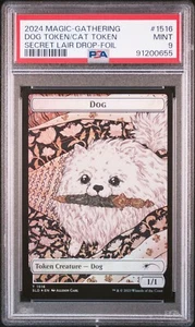 PSA9 2024 MTG Secret Lair Drop Cats and Dogs Dog Token Cat Token Foil - Imagen 1 de 3