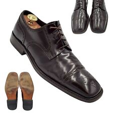 Via Spiga Italy Men's 10.5 Brown Leather Italian Dress Shoe Cap-toe Derby Oxford