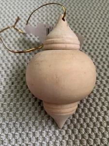 3 adornos de husillo de madera decoración de árbol de Navidad redondos - nuevos sin caja - Imagen 1 de 8