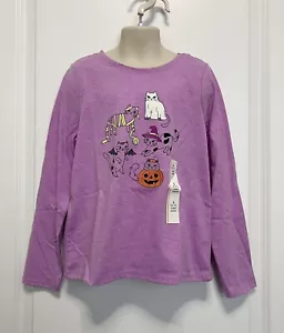 Cat & Jack Halloween Cats Long Sleeve T-shirt For Girl Size S(6-7) - Picture 1 of 3