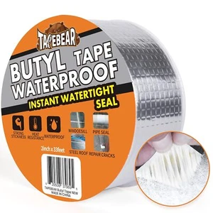 Butyl Tape Waterproof Sealant 2inch x33feet, Aluminum Foil x33feet - Picture 1 of 8