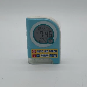 Casio PQ75-2DF Digital Alarm Clock ,Thermometer , Auto Led Torch, Turquoise READ - Picture 1 of 14