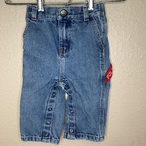 Vtg Polo Ralph Lauren Carpenter Baby Jeans Size L 12-18M Distressed Snap Legs
