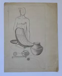 Eduardo Vera Schnitte Original Bleistiftzeichnung Skizze Taino Dujo Schiff Puerto Rico - Bild 1 von 1