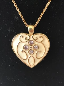 Herz Halskette goldfarben lila Kristalle Ich habe heute ein Gebet für dich gesagt - Bild 1 von 3