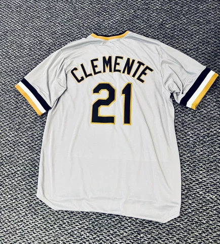Roberto Clemente #21 Pittsburgh Pirates Grey Jersey Size XLT MLB Cover