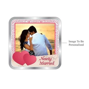 Personalised Couple Coin In Silver / Customized Newly Married Couple Gift Coin - Picture 1 of 4