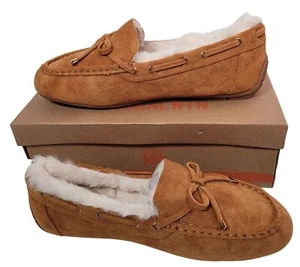 GLOBALWIN Women's Moccasins Shoes Winter Faux Fur Slippers Wheat 7.5 - Picture 1 of 12
